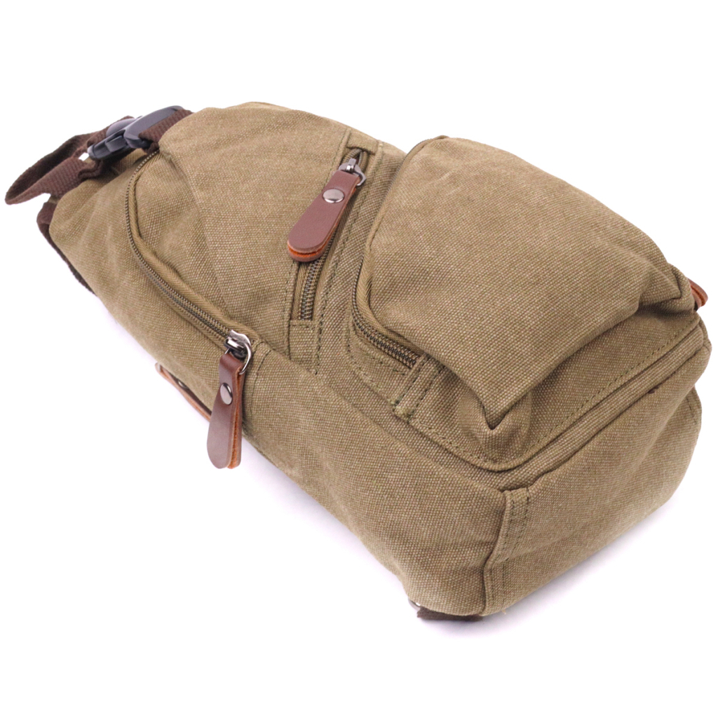 Сумка Vintage Через плече з кабелем USB чоловіча з текстилю Оливкова (21223) - зображення 3