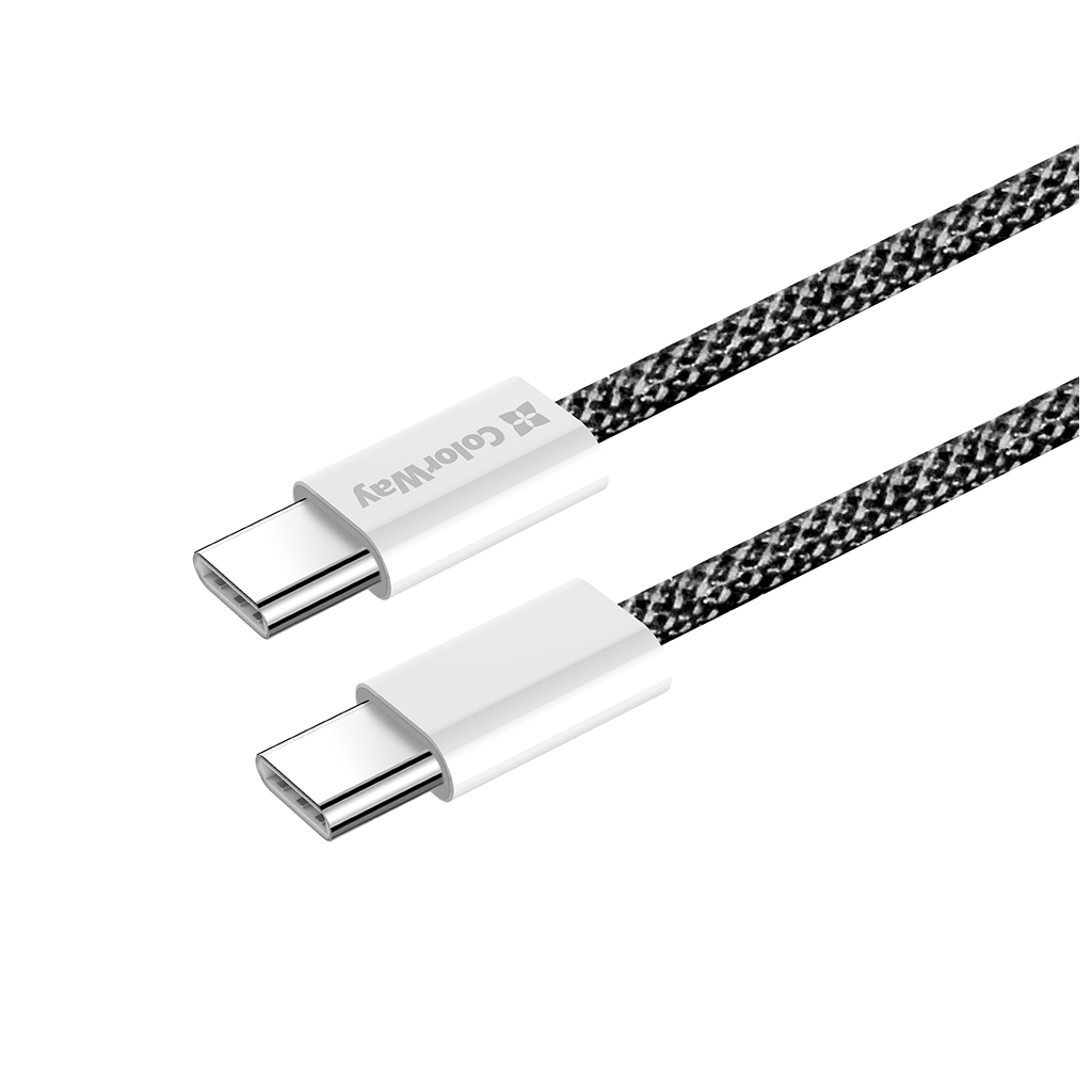 Дата кабель USB-C to USB-C 2.0m (braided cotton) (PD Fast Charging 60W) 3.0А black ColorWay (CW-CBPDCC068-BK) - picture 6
