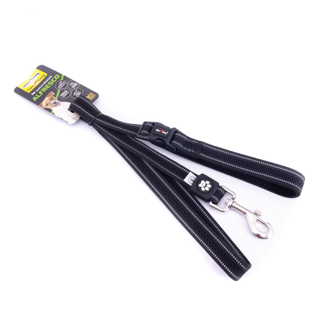 Повідець для собак GimDog Alfresco 2.0х120 см неопрен/фліс (чорний) (8009632059525) - зображення 2