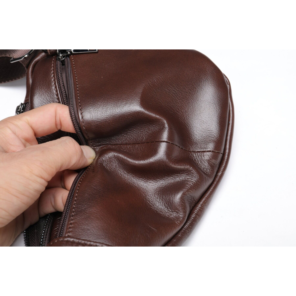 Сумка Vintage Чоловіча слінг шкіряна Коричнева (14737) - зображення 11