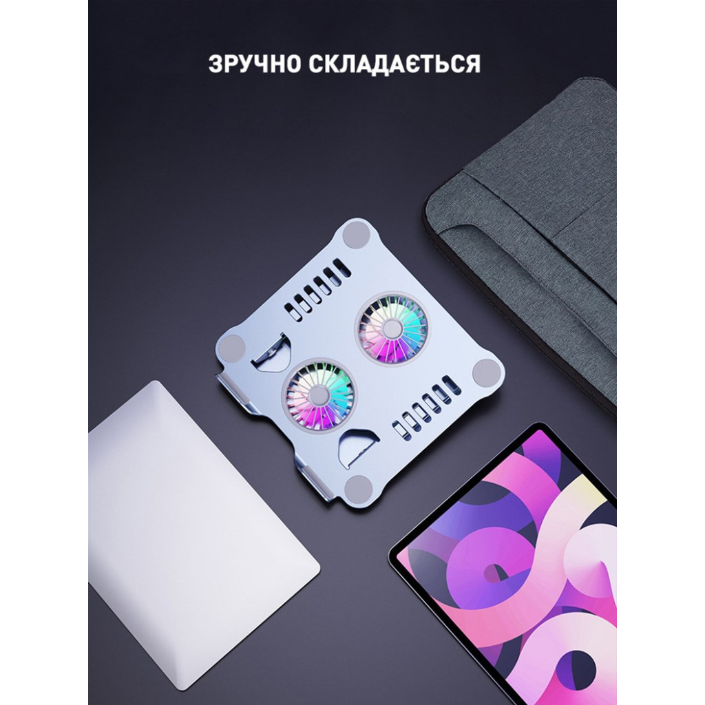 Підставка до ноутбука DYXON FIX COOLING 3 Silver (DXNLSFC3S) - зображення 10