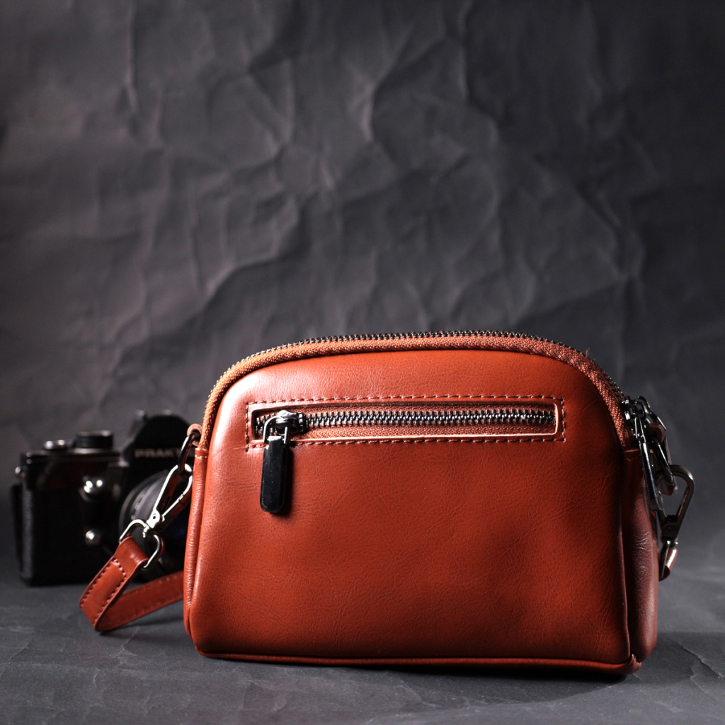 Сумка Vintage Глянцева Жіноча на кожен день з натуральної шкіри Коричнева (22419) - зображення 10