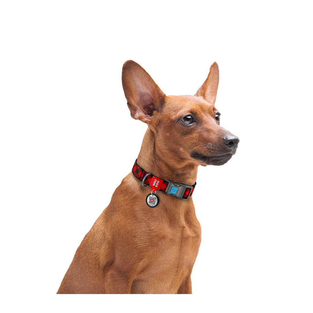 Нашийник для тварин WAUDOG Nylon з QR паспортом "Шотландка червона" пластиковий фастекс XXL (284-0100) - зображення 4