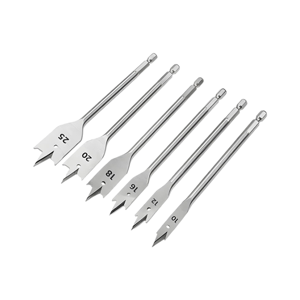 Набір свердл Tolsen пласких по дереву 6 шт 10, 12, 16, 18, 20, 25мм (75655) - зображення 2