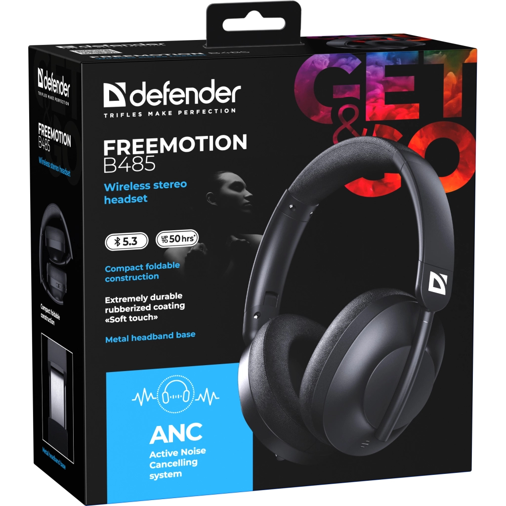 Навушники Defender FreeMotion B485 Bluetooth ANC Black (63485) - зображення 10