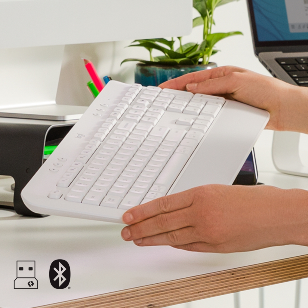 Клавіатура Logitech Signature K650 USB/Bluetooth UA Off-White (920-010977) - зображення 4