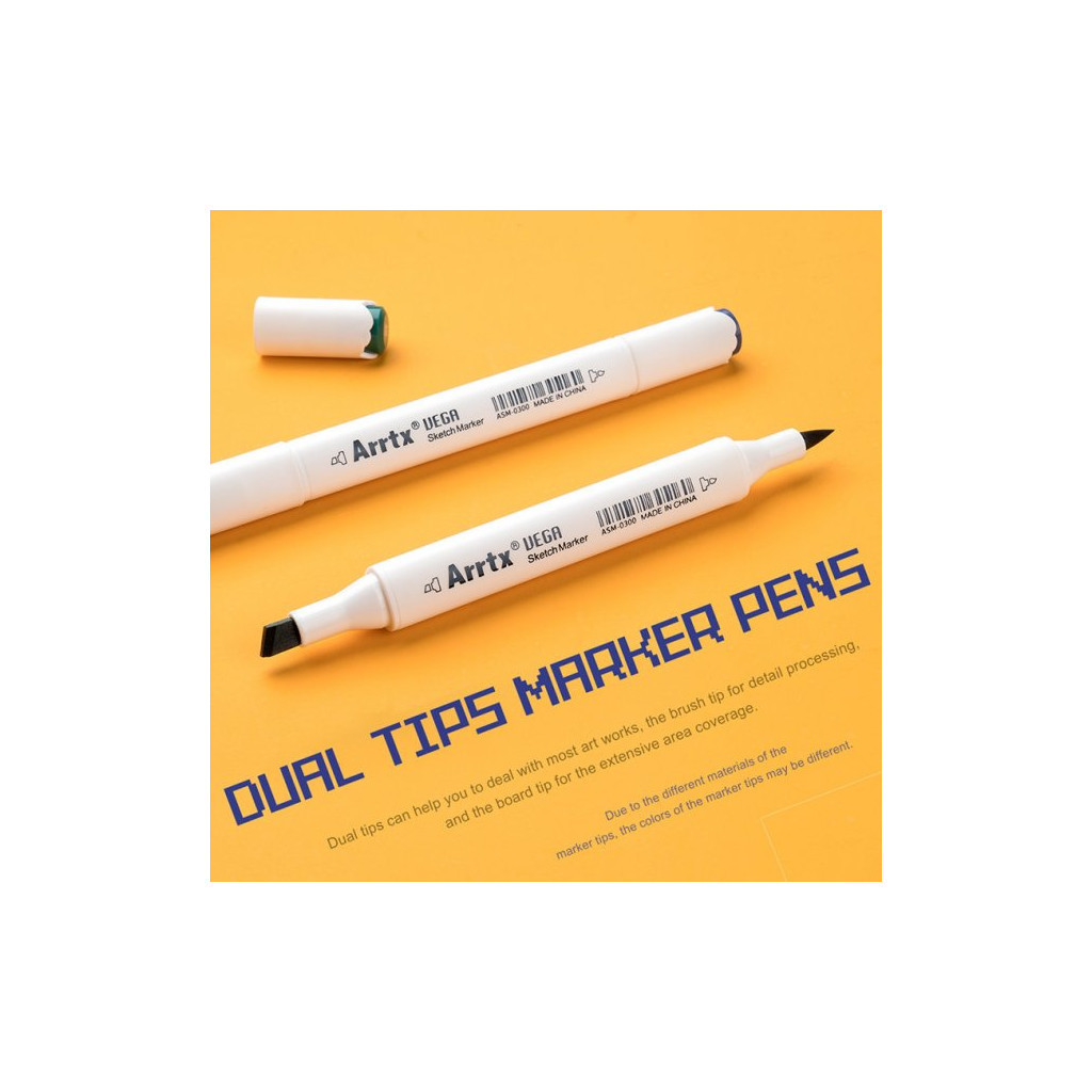 Художній маркер Arrtx Спиртові Vega ASM-0380A 80 кольорів + сумка (LC302260) - зображення 2