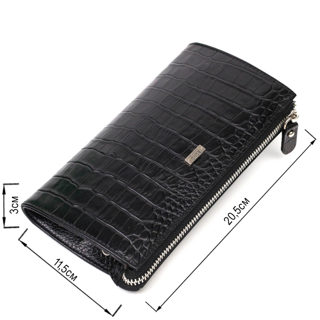 Гаманець Bond Accessories З натуральної шкіри Чорна (22049) - зображення 3