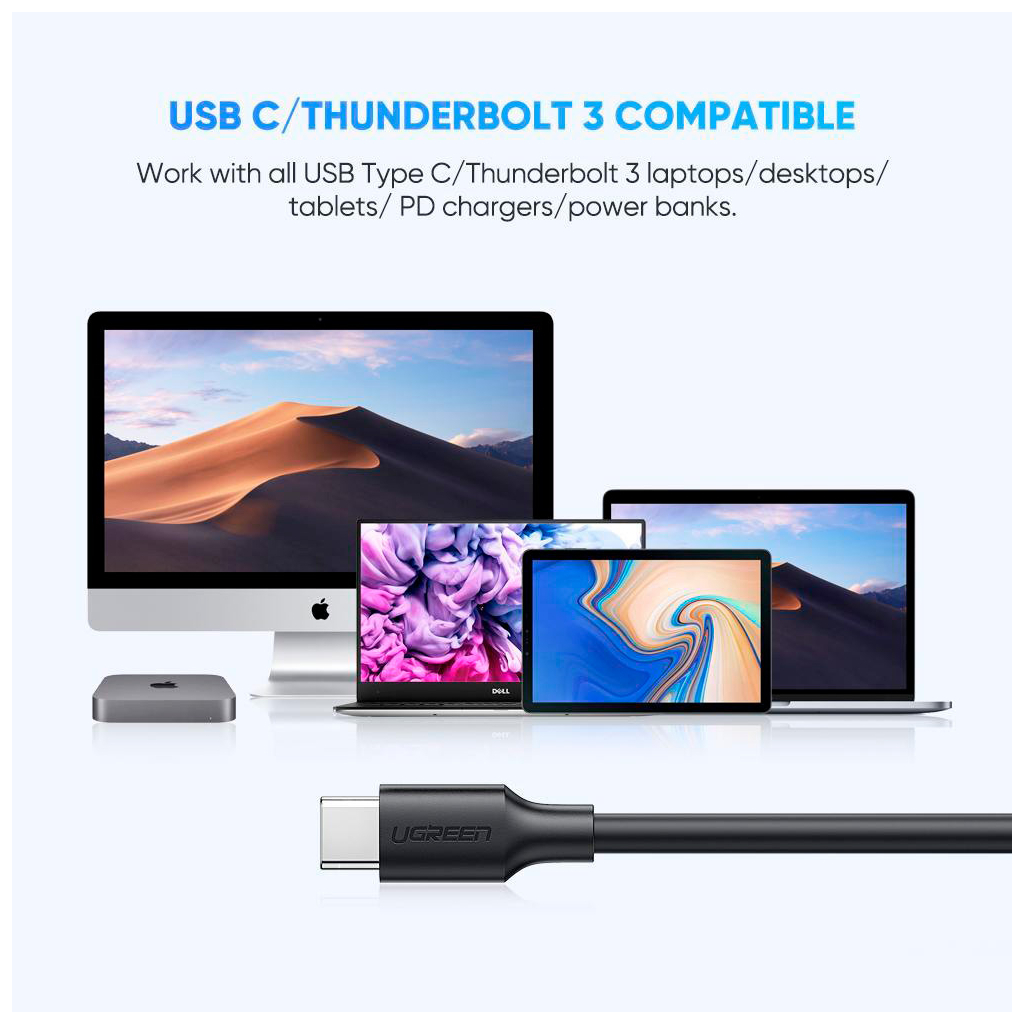 Дата кабель USB-C 3.1 to Micro USB 3.0 1.0m 3A US312 black Ugreen (20103) - зображення 6