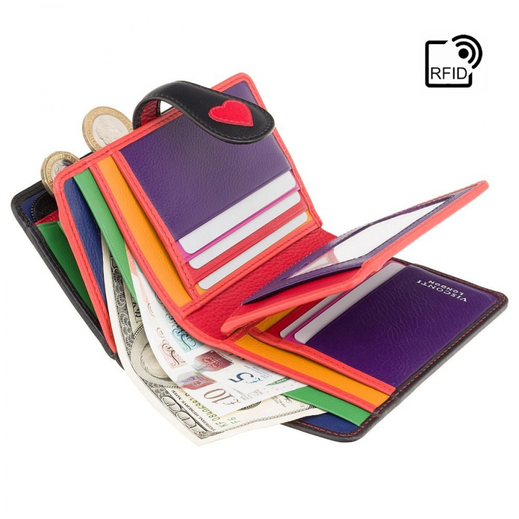 Гаманець Visconti LV4 Crush з RFID Black-Multi Love (LV4 BK MULTI) - зображення 5
