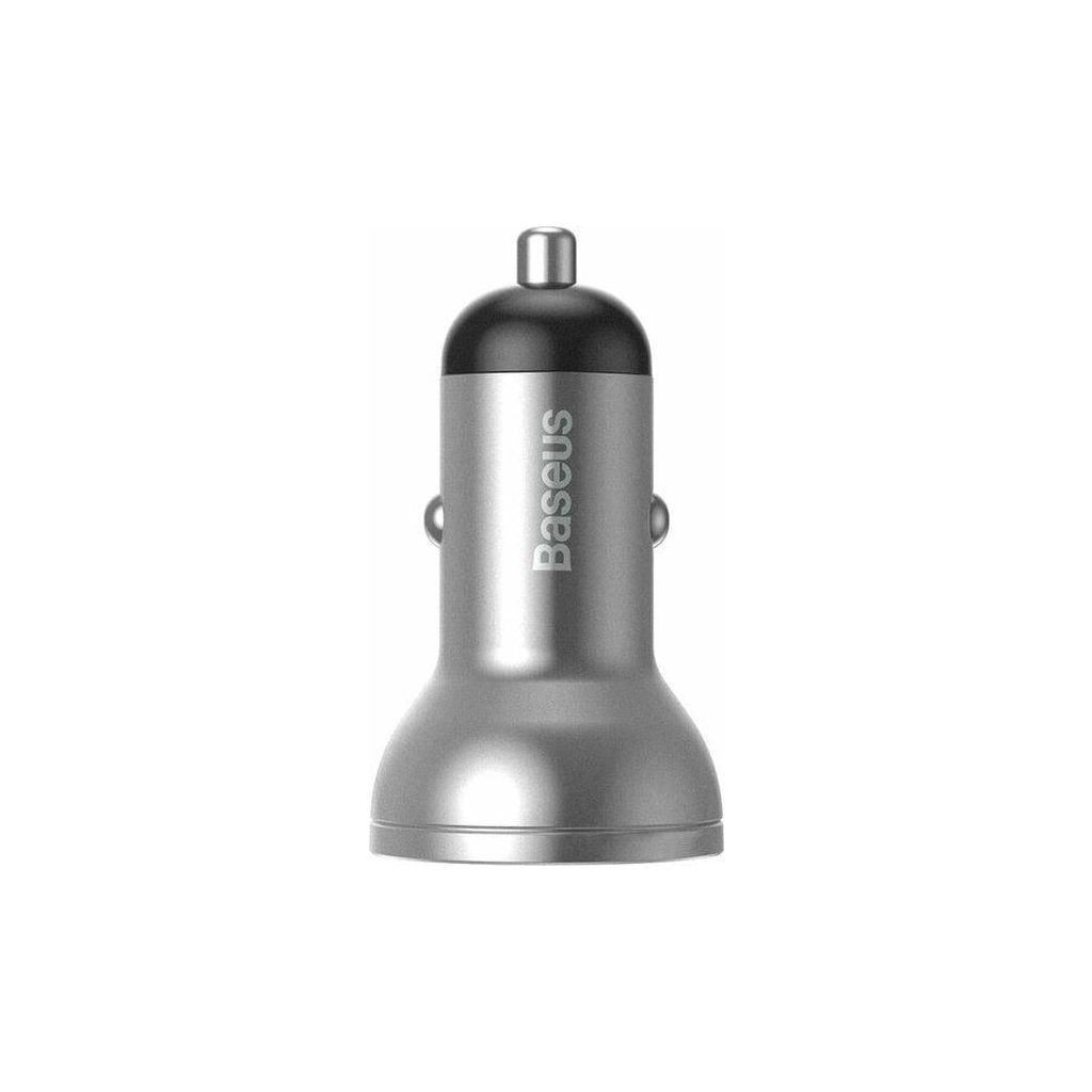 Зарядний пристрій Baseus Digital Display Dual USB 4.8A 24W silver (CCBX-0S) - зображення 2
