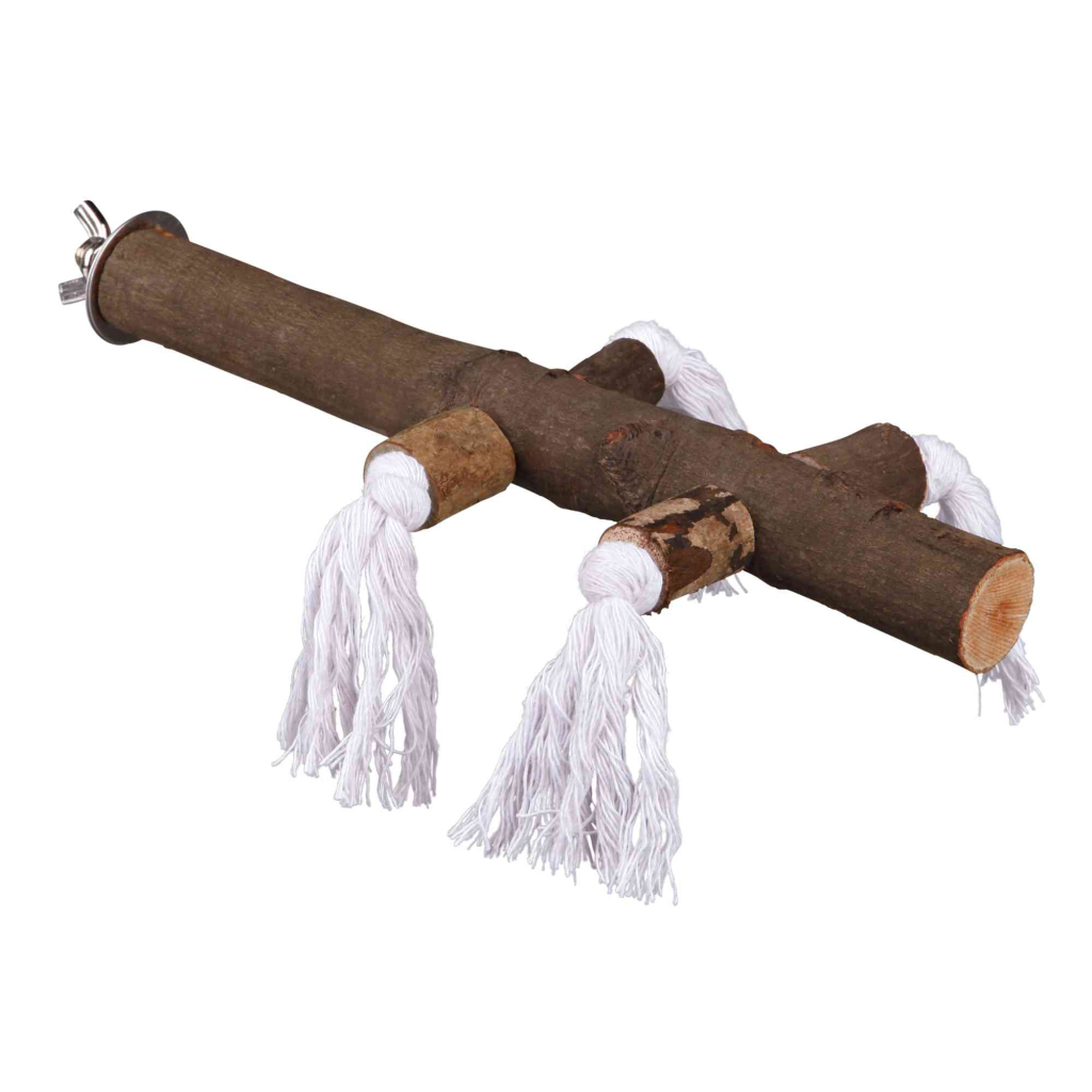 Іграшка для птахів Trixie Natural Living Жердинка з мотузкою 25х2.5 см (4011905058894) - зображення 1