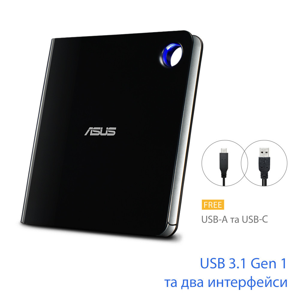 Оптичний привід Blu-Ray ASUS SBW-06D5H-U/BLK/G/AS (90DD02G0-M29000) - изображение 3