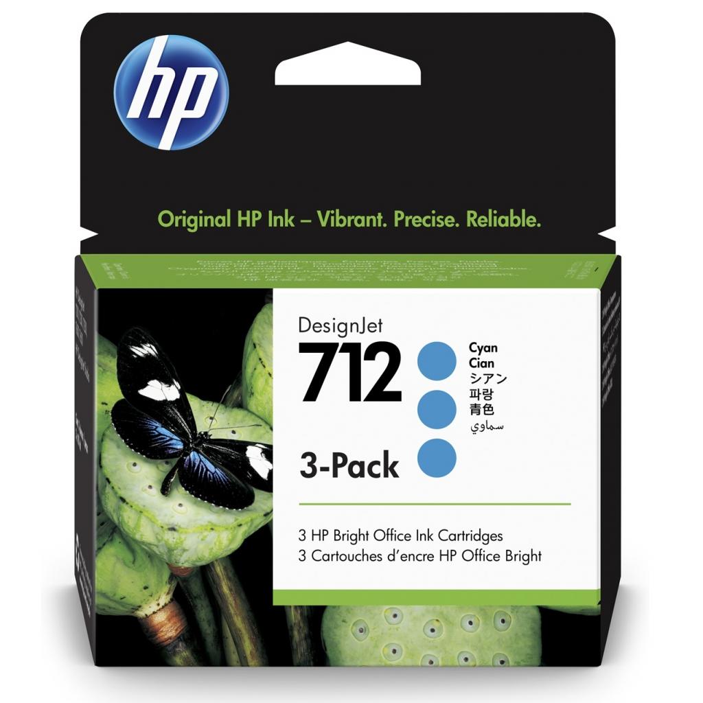 Картридж HP DJ No.712 DesignJet Т230/Т630 3-Pack 29-ml Cyan (3ED77A) - зображення 1