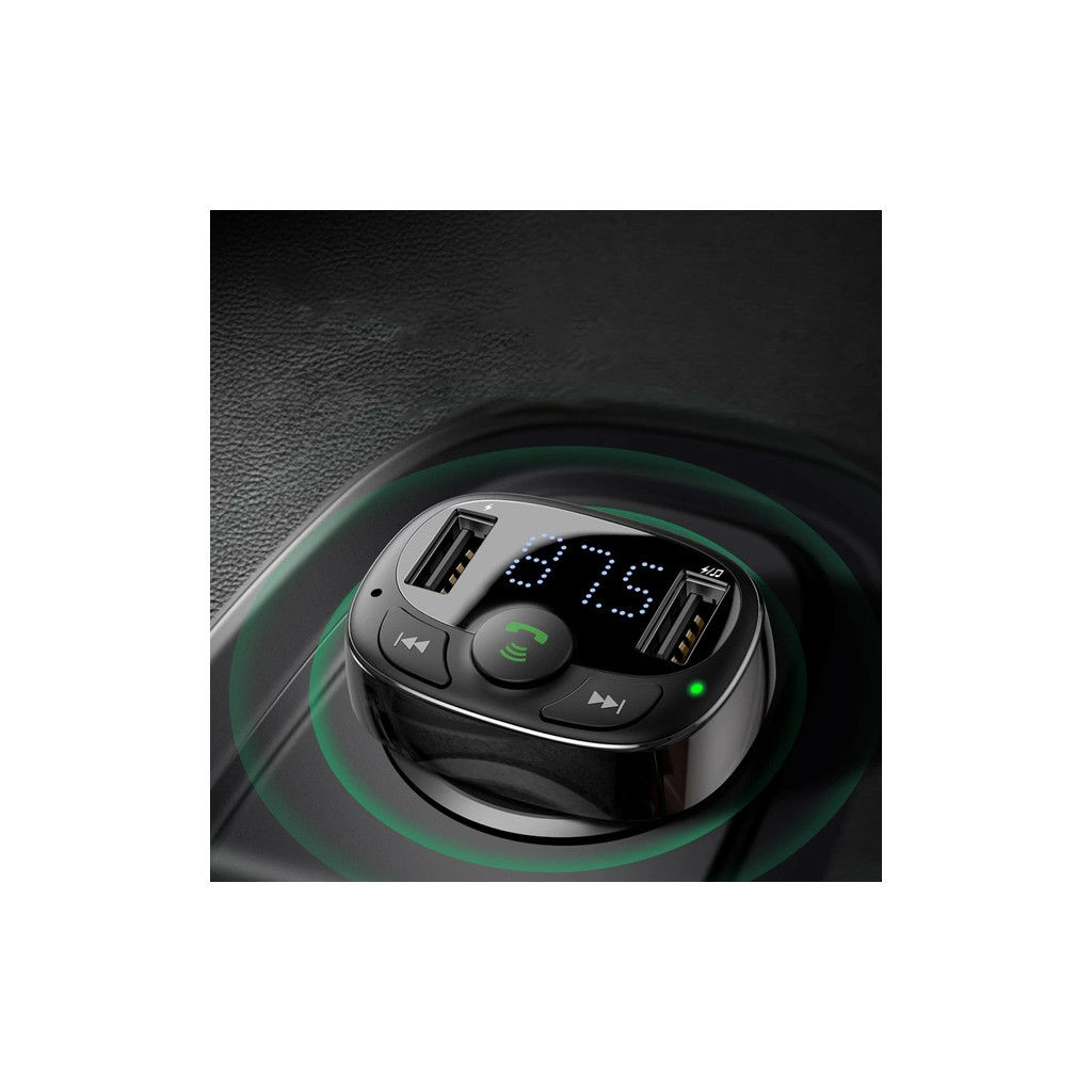FM модулятор Baseus T Shaped S-09A 2 х USB Type-A, microSD Black (CCMT000001) - изображение 11