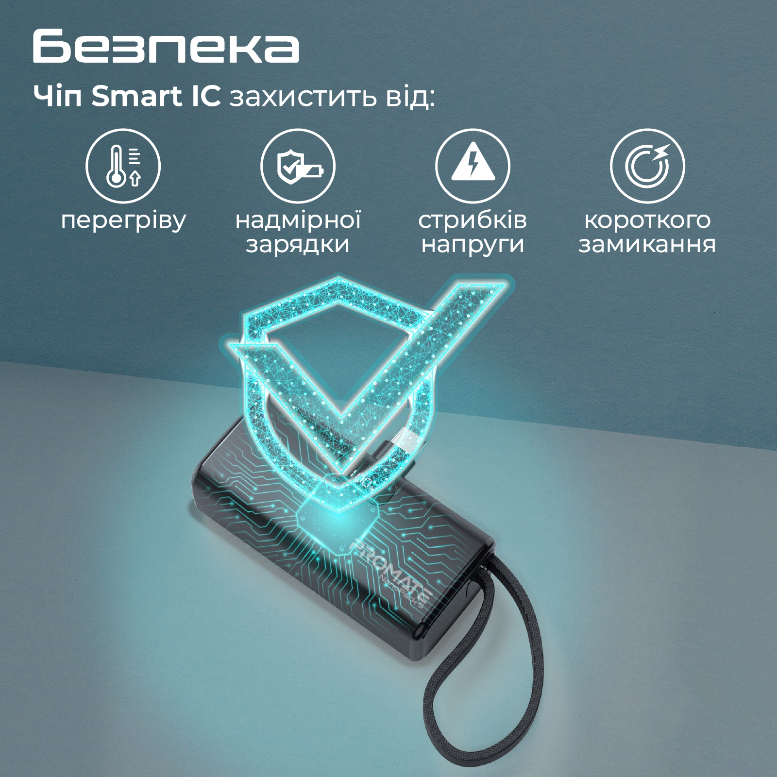 Універсальна мобільна батарея Promate Nanopack-5 5000mAh 20W Black - изображение 6