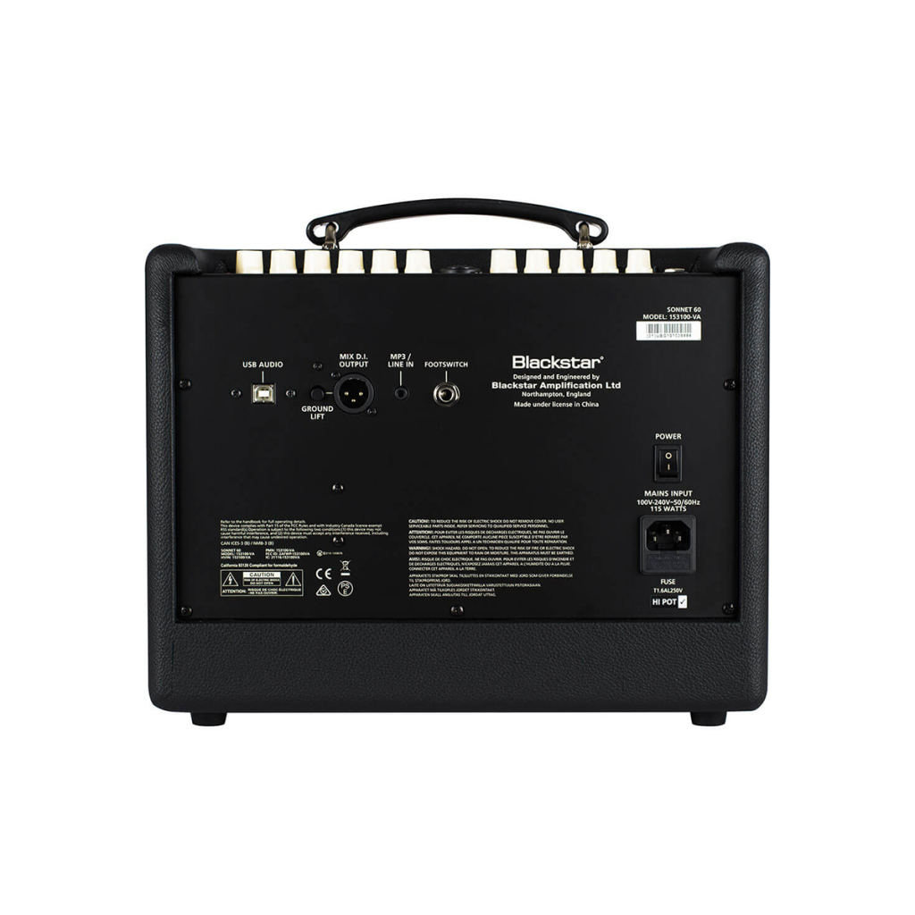 Комбопідсилювач Blackstar Sonnet 60 Acoustic Black (301038) - зображення 3