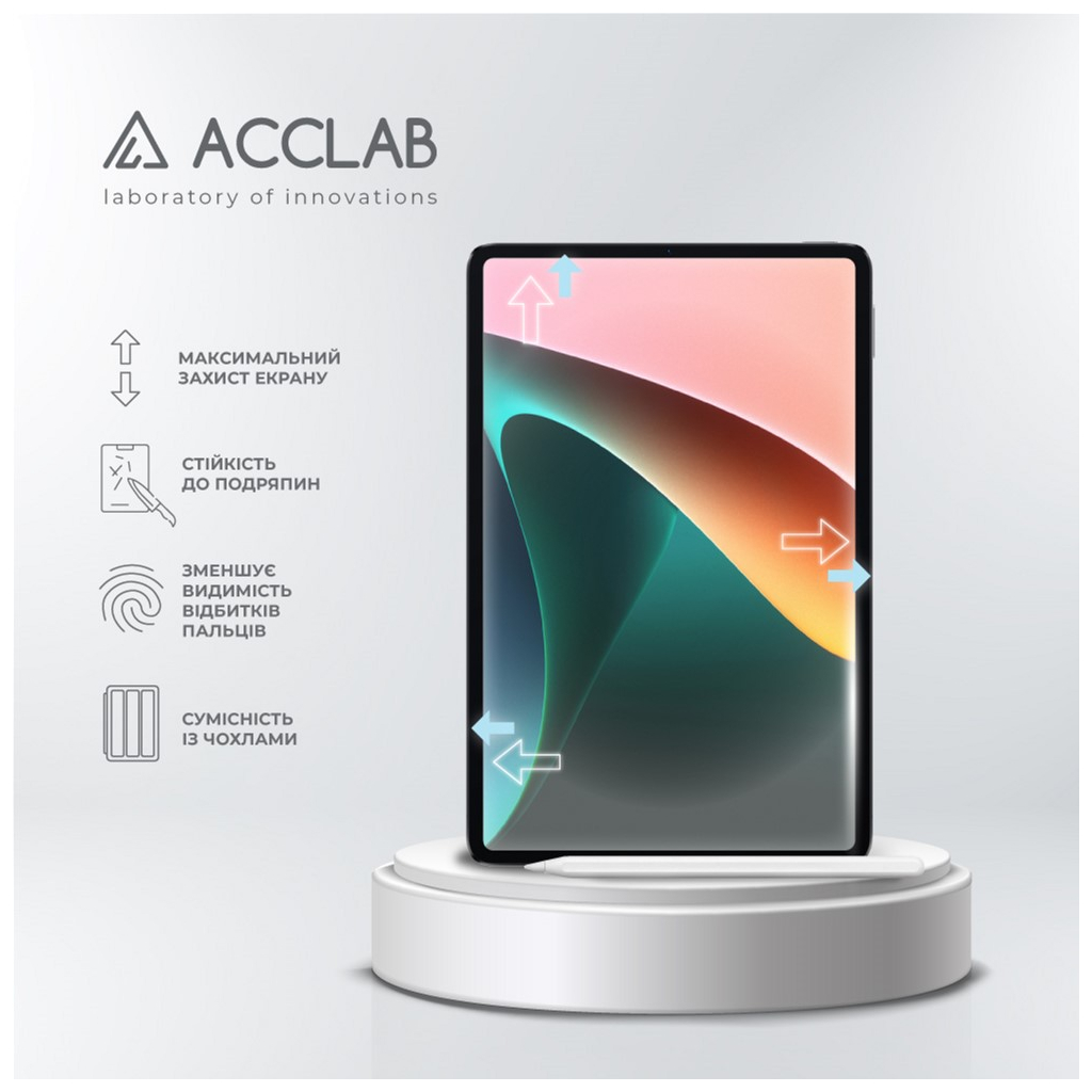 Скло захисне ACCLAB Full Glue Xiaomi PAD 5 11" (1283126575587) - зображення 3