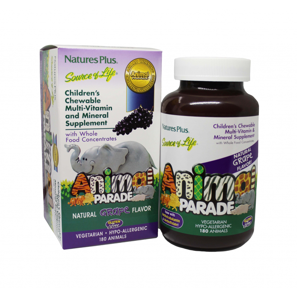 Мультивітамін Natures Plus Мультивітаміни для Дітей, Смак Винограду, 180 таблеток (NAP-29986) - зображення 1