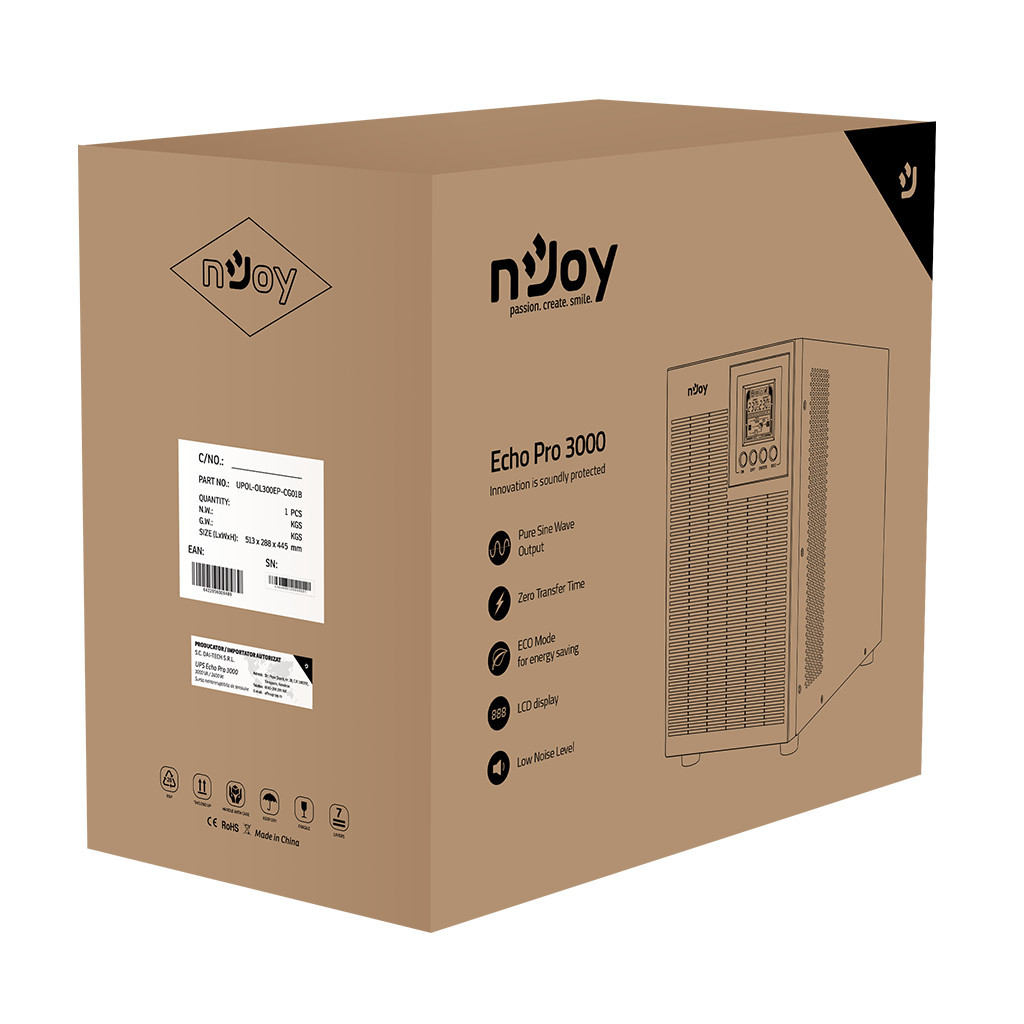 Пристрій безперебійного живлення nJoy Echo Pro 3000VA USB (UPOL-OL300EP-CG01B) - зображення 5
