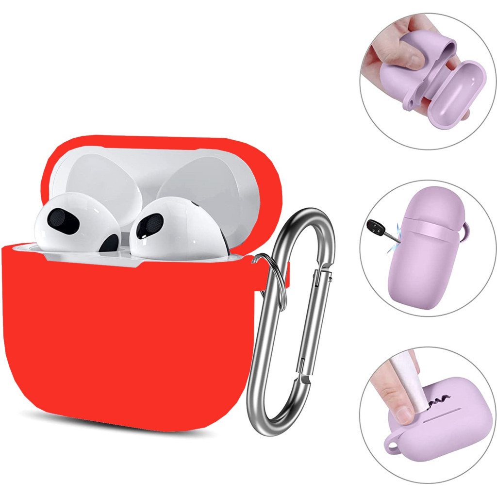 Чохол для навушників BeCover Silicon для Apple AirPods (3nd Gen) Red (707186) - зображення 3