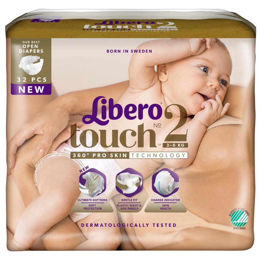 Підгузки Libero Touch 2 (3-6 кг) 32 шт (7322541070315) - зображення 2