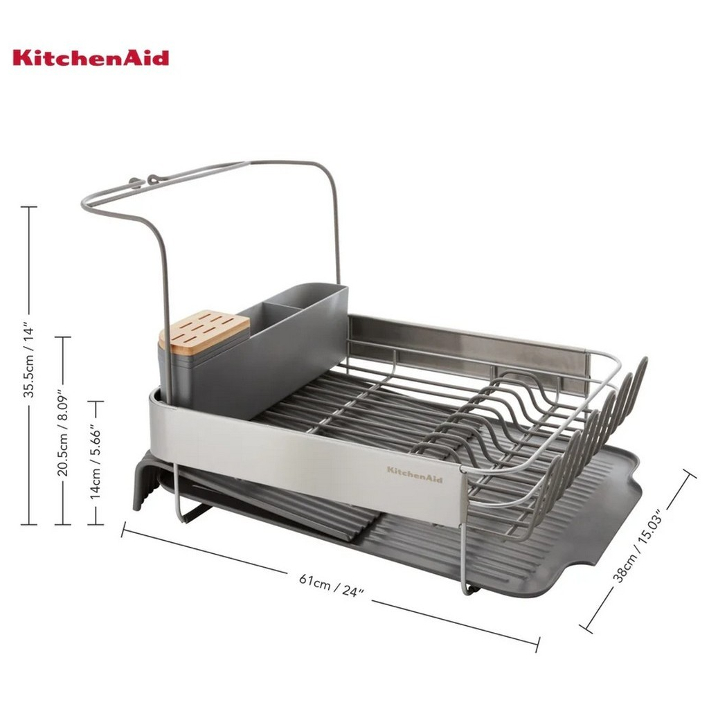 Сушарка для посуду KitchenAid Sinkware 61,5 x 38,5 x 37,5 см сірий (KEG896BXCGA) - зображення 3