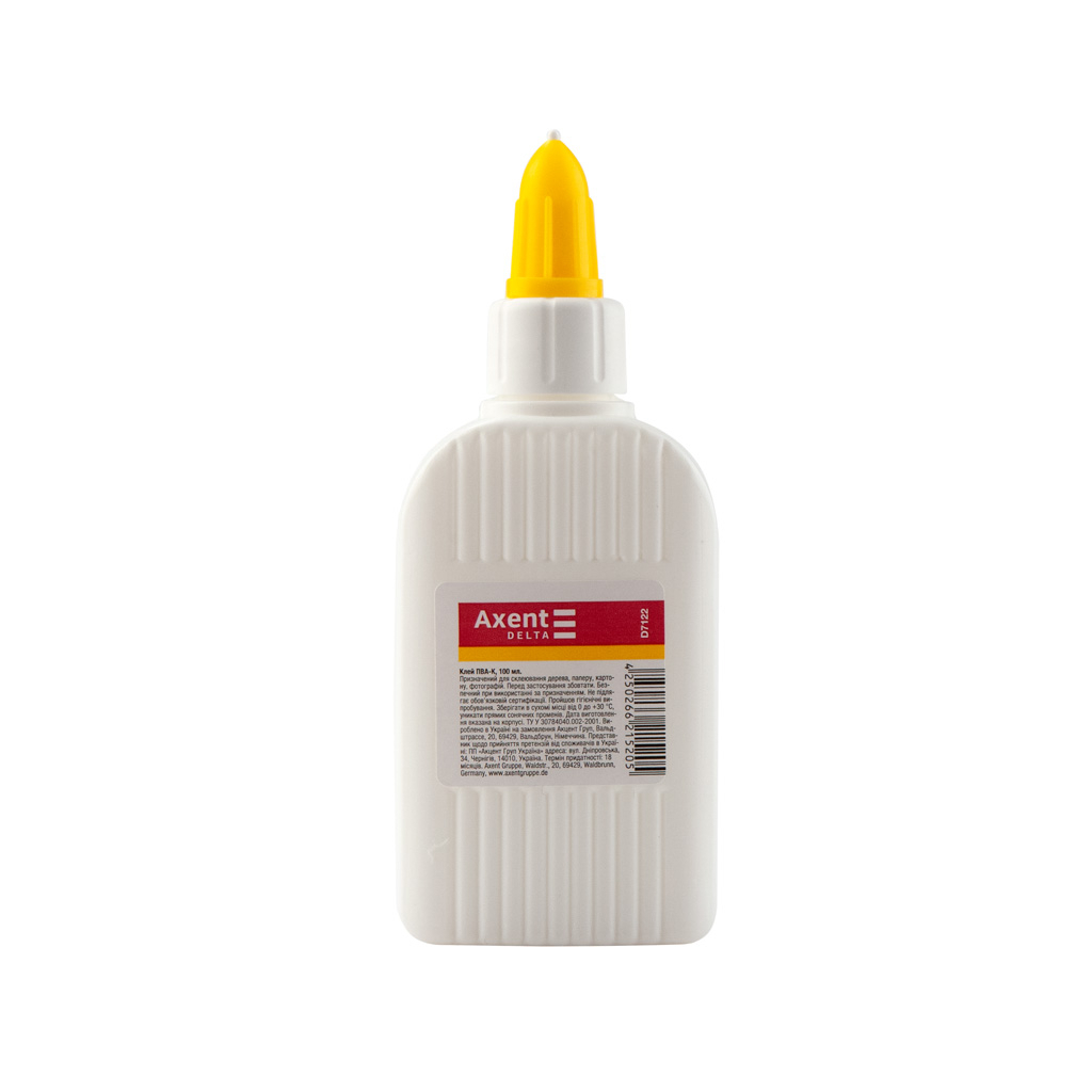 Клей Delta by Axent White glue, PVA, 100 мл, cap dispenser (D7122) - изображение 1