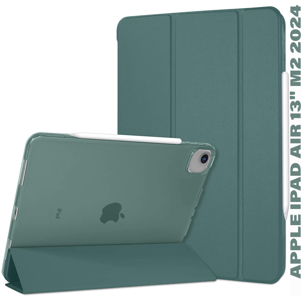 Чохол до планшета BeCover Tri Fold Hard Apple iPad Air 13" M2/M3 (2024/2025) Dark Green (711723) - зображення 1