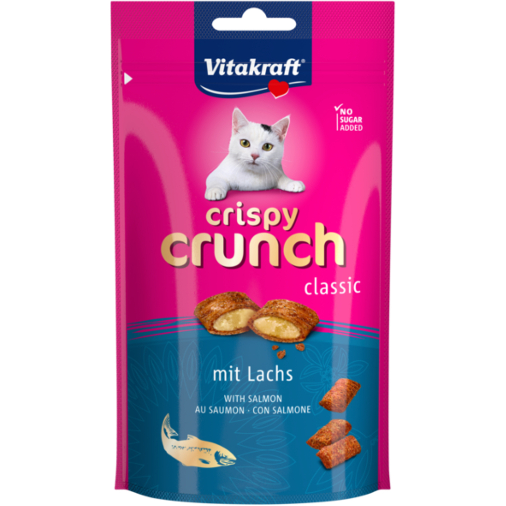 Ласощі для котів Vitakraft Crispy Crunch подушечки лосось 60 г (4008239288158) - зображення 1
