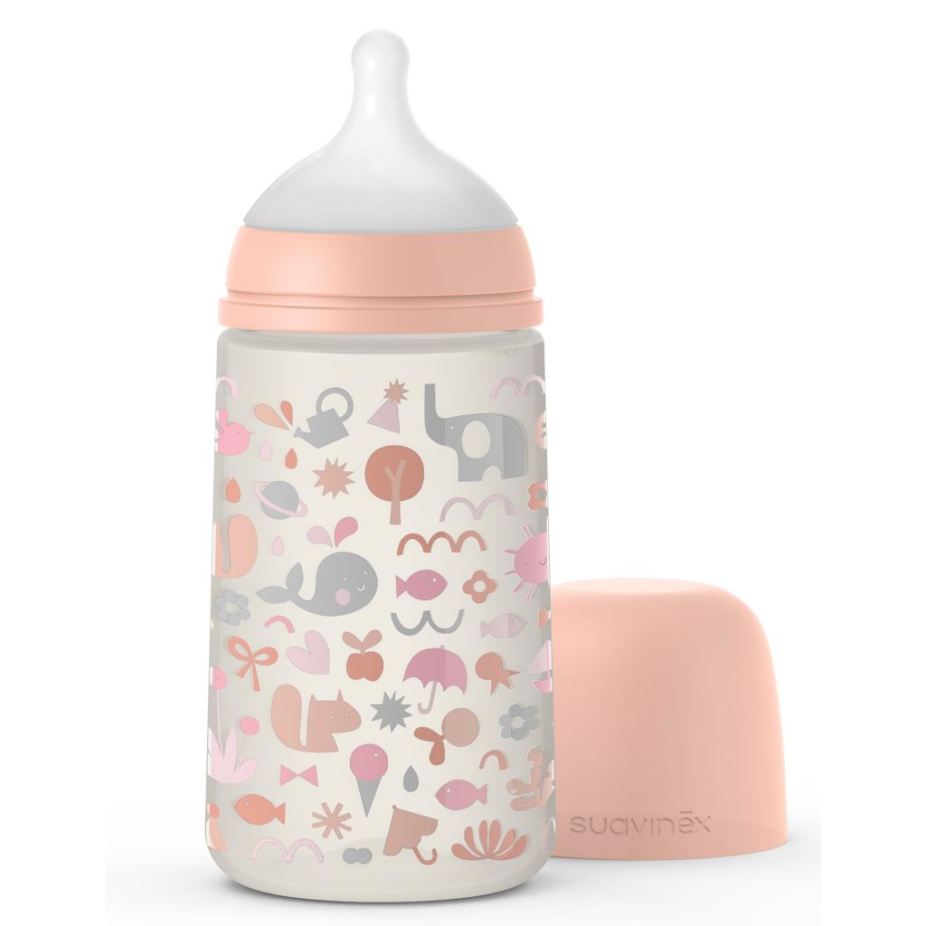Пляшечка для годування Suavinex Memories Історії малюків 270 мл. помаранчева (307067) - зображення 1