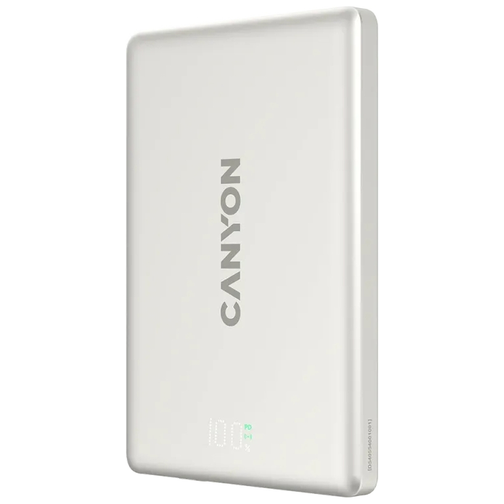 Батарея універсальна Canyon 5000mAh OnPower 500 PD20W Magnetic wireless MagSafe Grey (CNS-CPB500G) - изображение 3