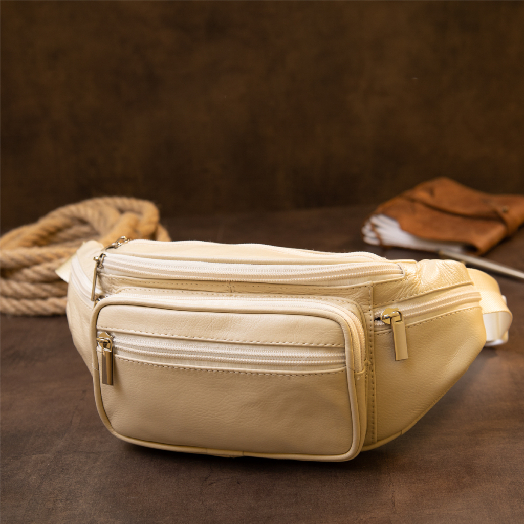 Сумка Vintage Бананка поясна унісекс Біла (20440) - зображення 7