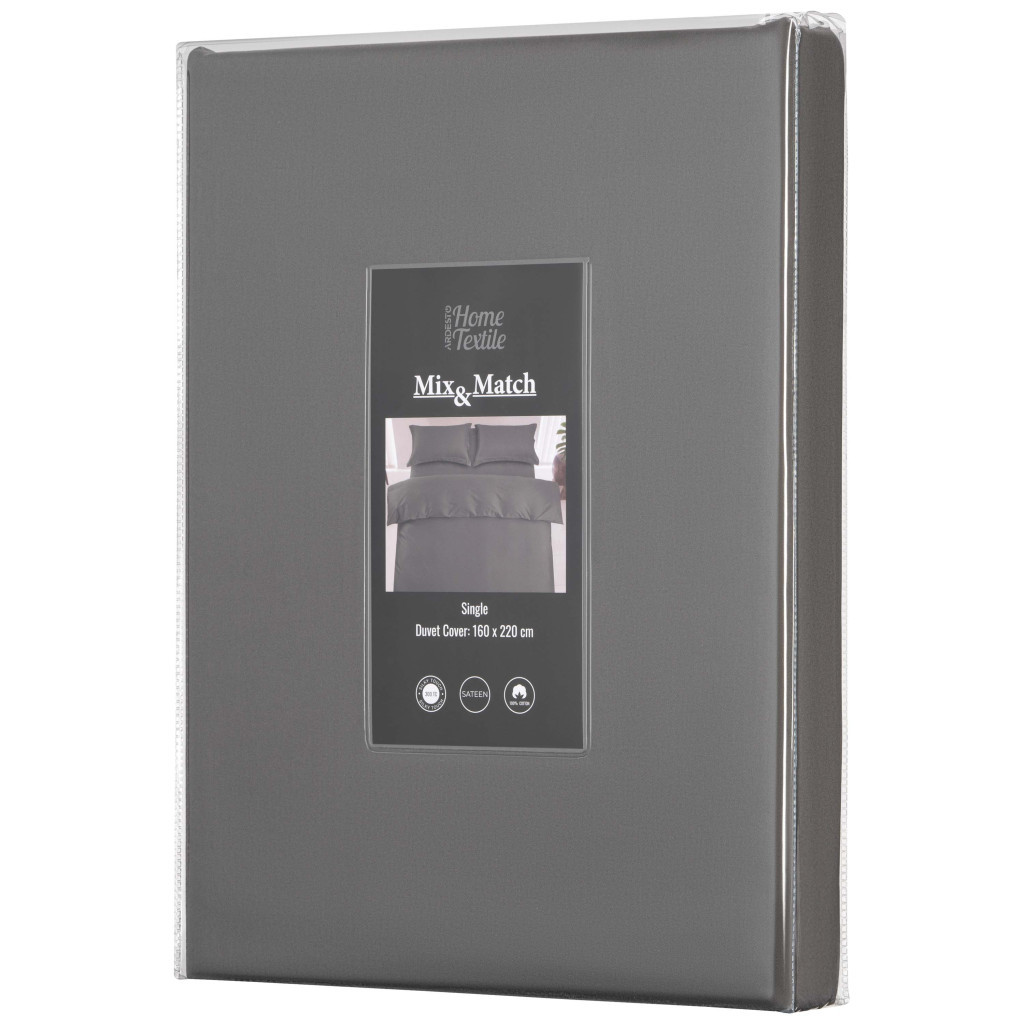 Підковдра Ardesto Mix&Match Premium 100% бавовна, сатин сірий 160х220 см (ART1622DVY) - зображення 2