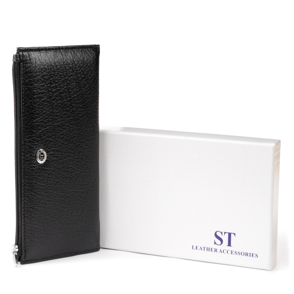 Гаманець ST Leather Зі шкіри унісекс Чорний (19324) - зображення 6
