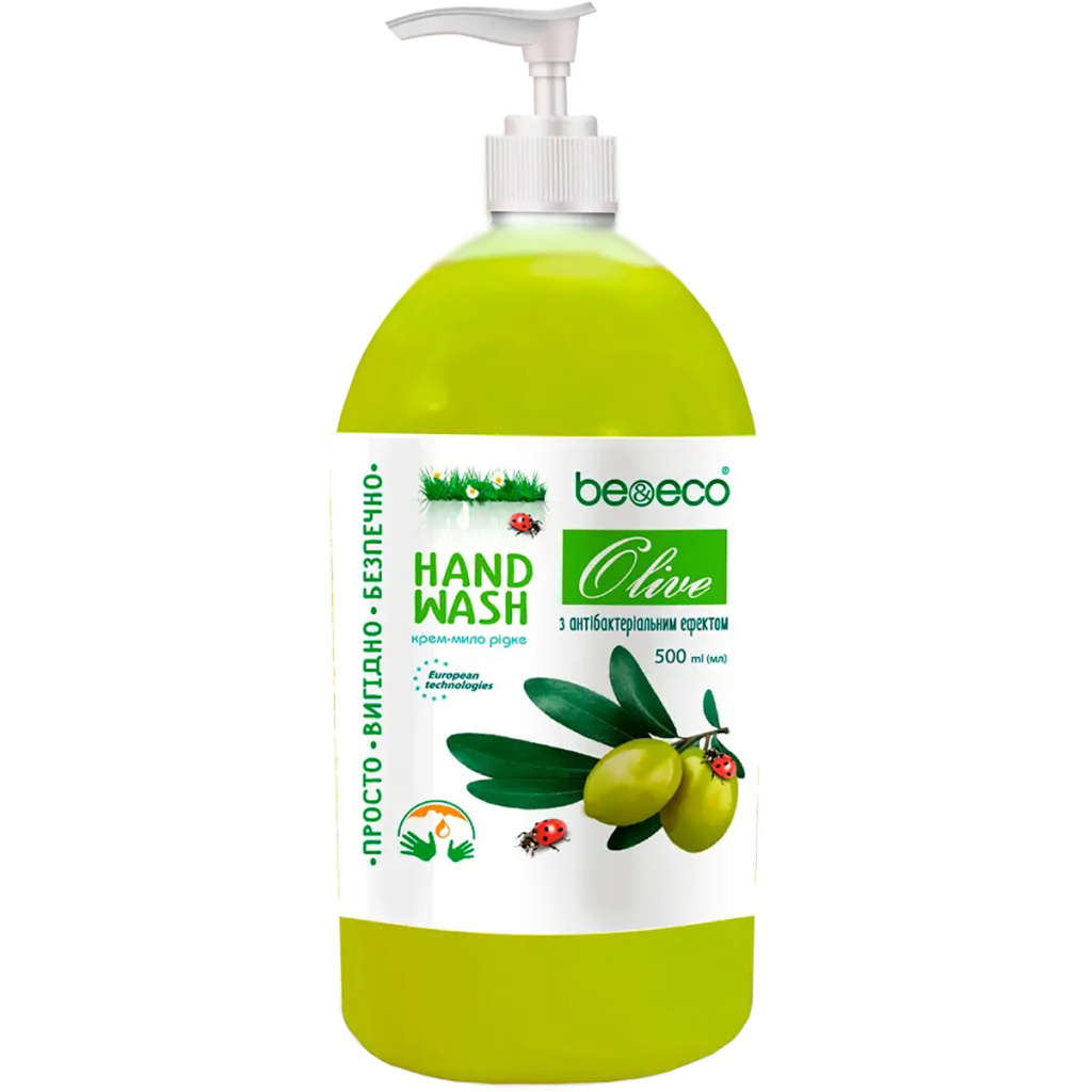 Рідке мило Be&Eco з антибактеріальним ефектом Оливка 500 мл (4820168433559) - зображення 1