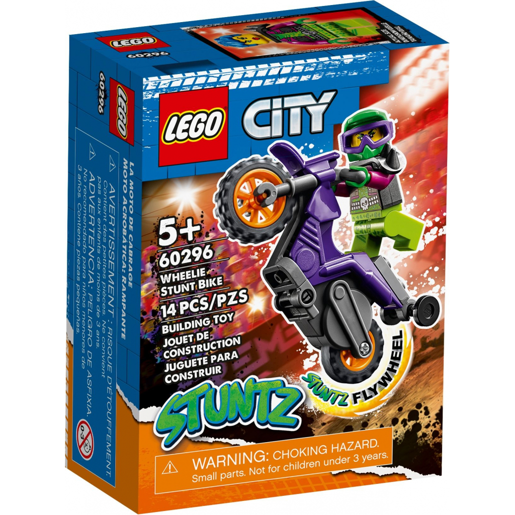 Конструктор LEGO City Stuntz Акробатичний трюковий мотоцикл 14 деталей (60296) - зображення 1