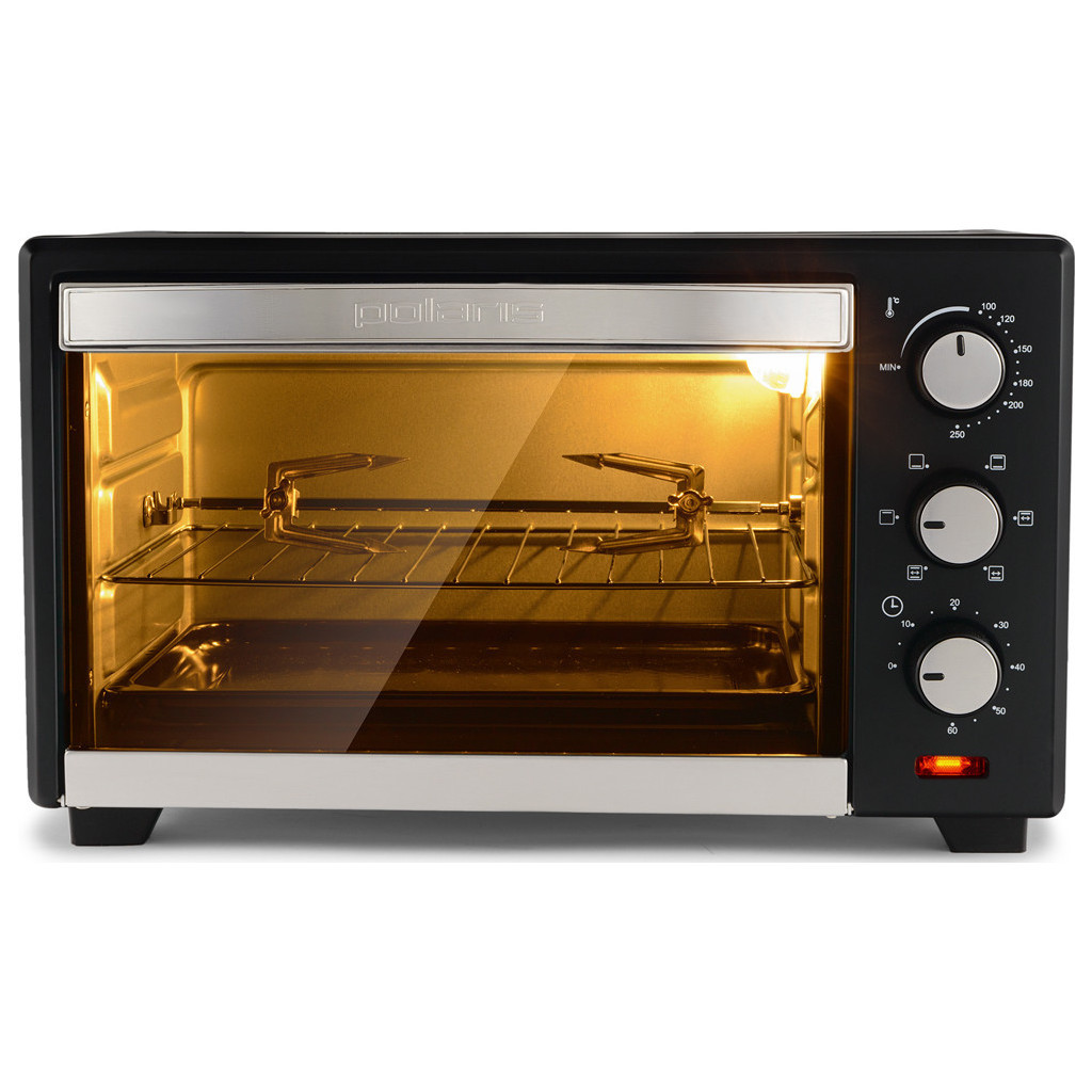 Електропіч Polaris PTO 0320GL Black - зображення 2