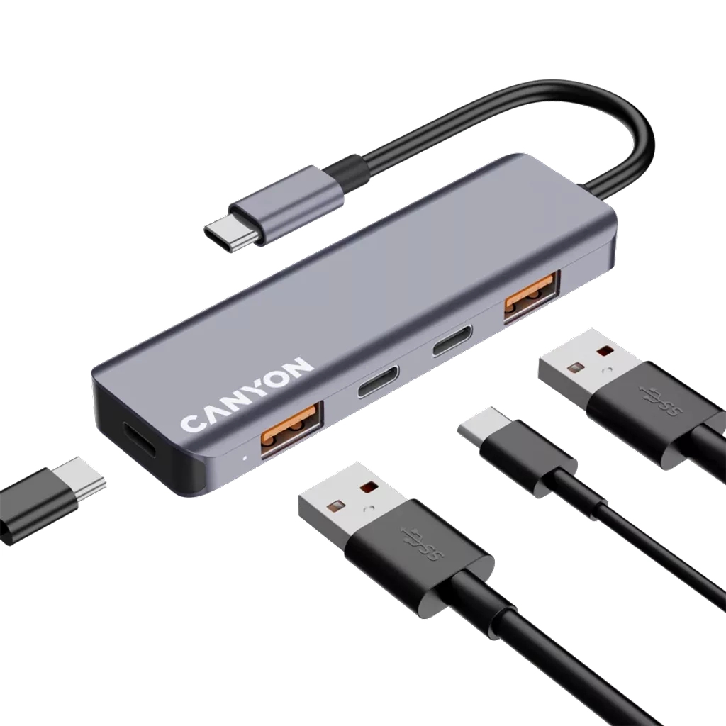 Концентратор Canyon hub DS-18 5in1 USB-C Grey (CNS-TDS18) - изображение 5