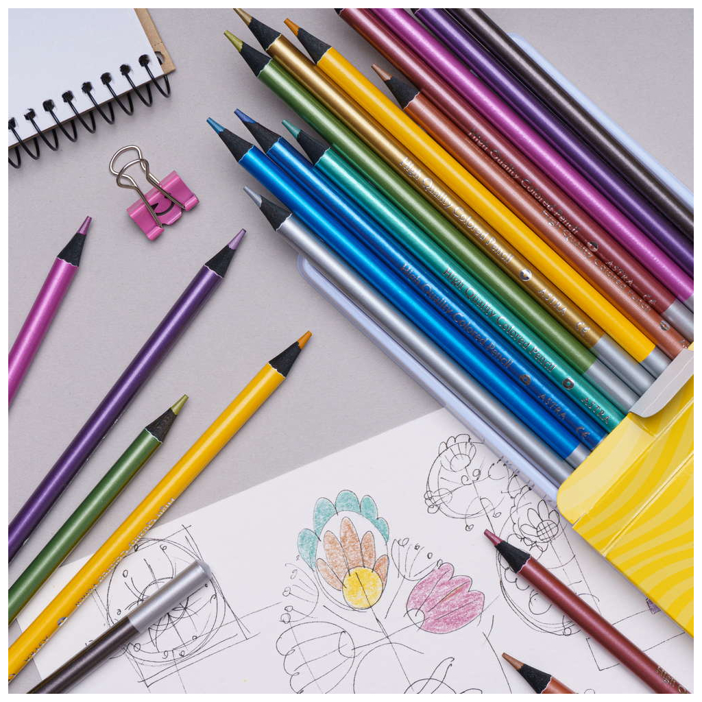 Олівці кольорові Школярик Круглі З чорного дерева Металік 12 кольорів (312114002-UA) - зображення 2