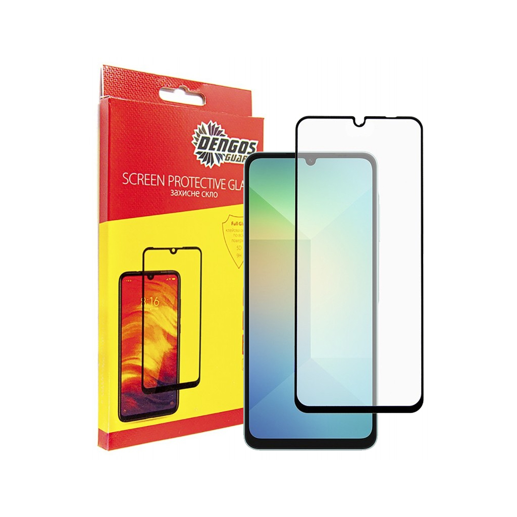 Скло захисне Dengos Full Glue Samsung Galaxy A06 (black) (TGFG-365) - зображення 1