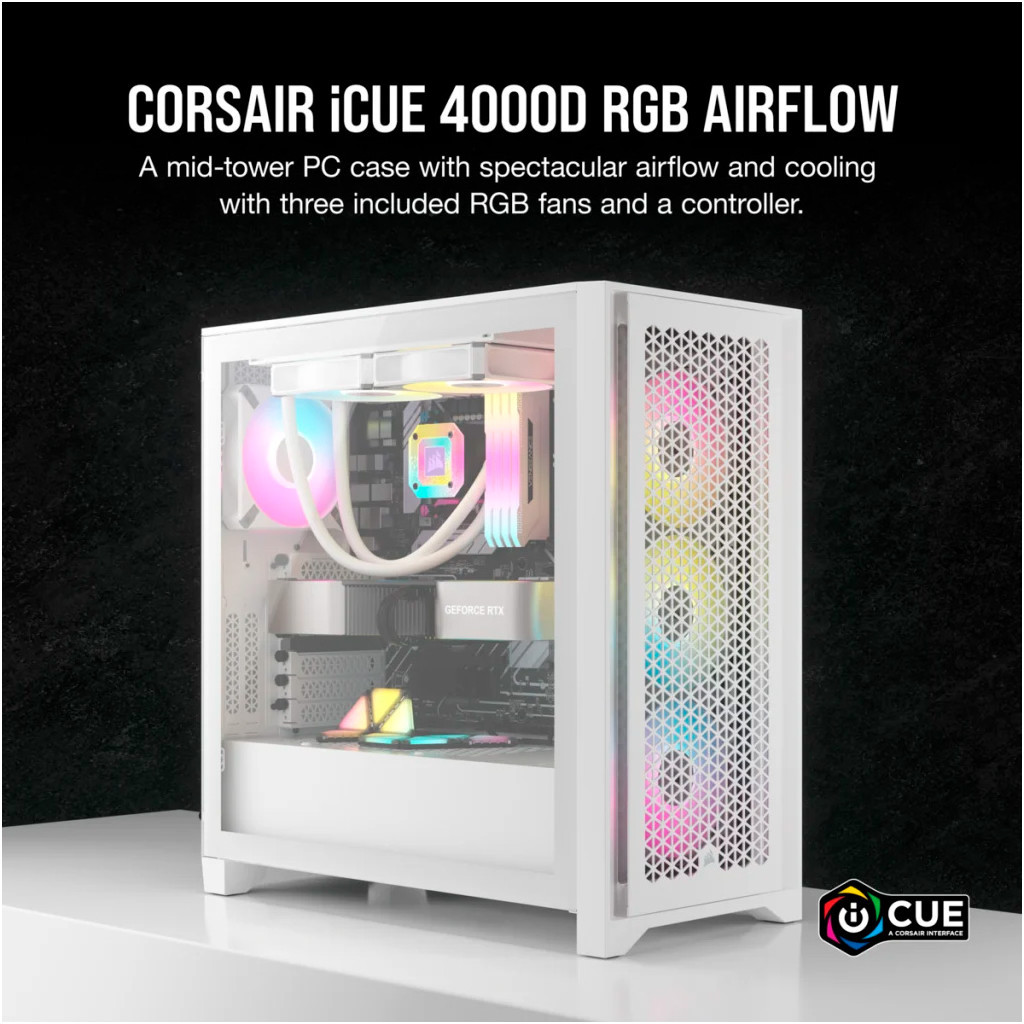 Корпус Corsair iCUE 4000D RGB Airflow White (CC-9011241-WW) - зображення 2