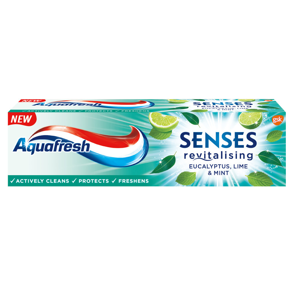 Зубна паста Aquafresh Senses Евкаліпт, лайм та м'ята 75 мл (5054563108746) - зображення 1