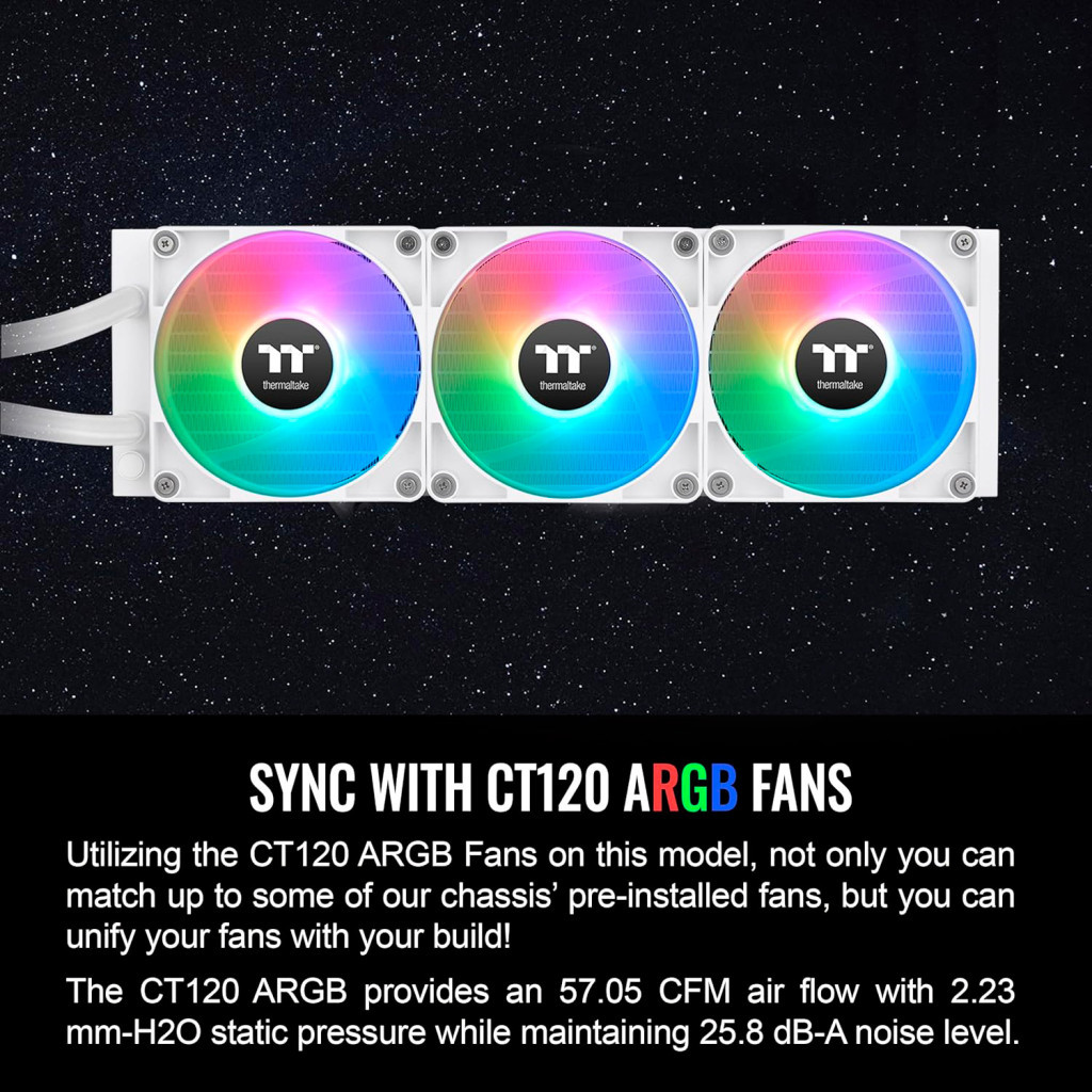 Система рідинного охолодження ThermalTake TH360 V2 ARGB Sync Snow Edition (CL-W365-PL12SW) - зображення 9