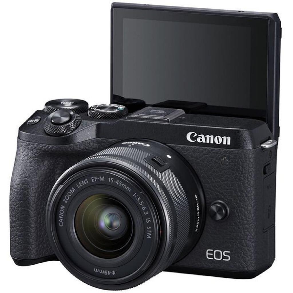 Цифровий фотоапарат Canon EOS M6 Mark II + 15-45 IS STM + EVF Kit Black (3611C053) - зображення 5