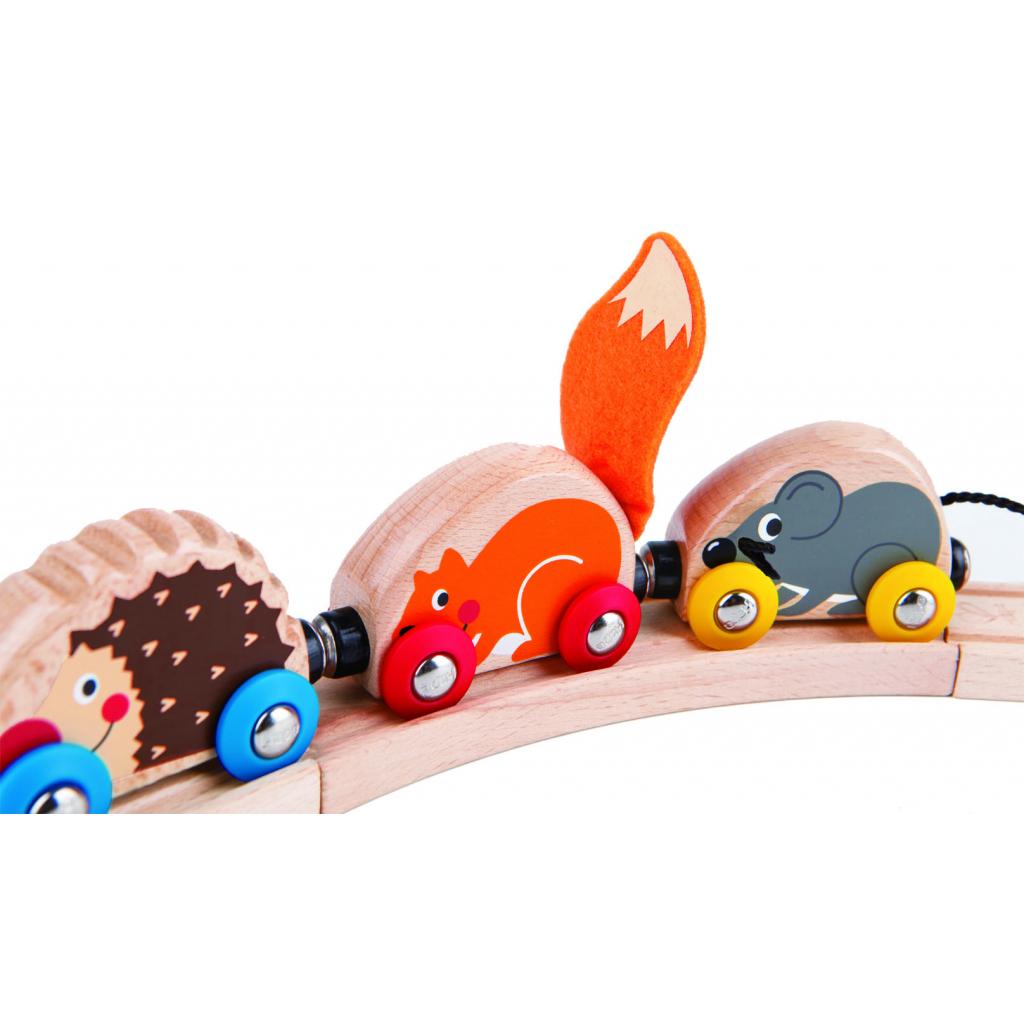 Залізниця Hape Паровозик 3 вагони "Лісові пригоди" (E3817) - зображення 3