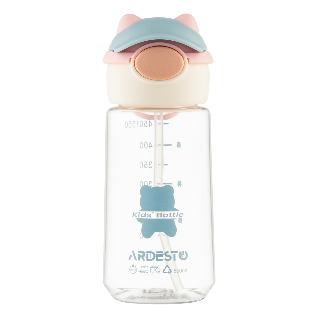 Пляшка для води Ardesto Bear 550мл рожевий (AR2255BB) - зображення 4