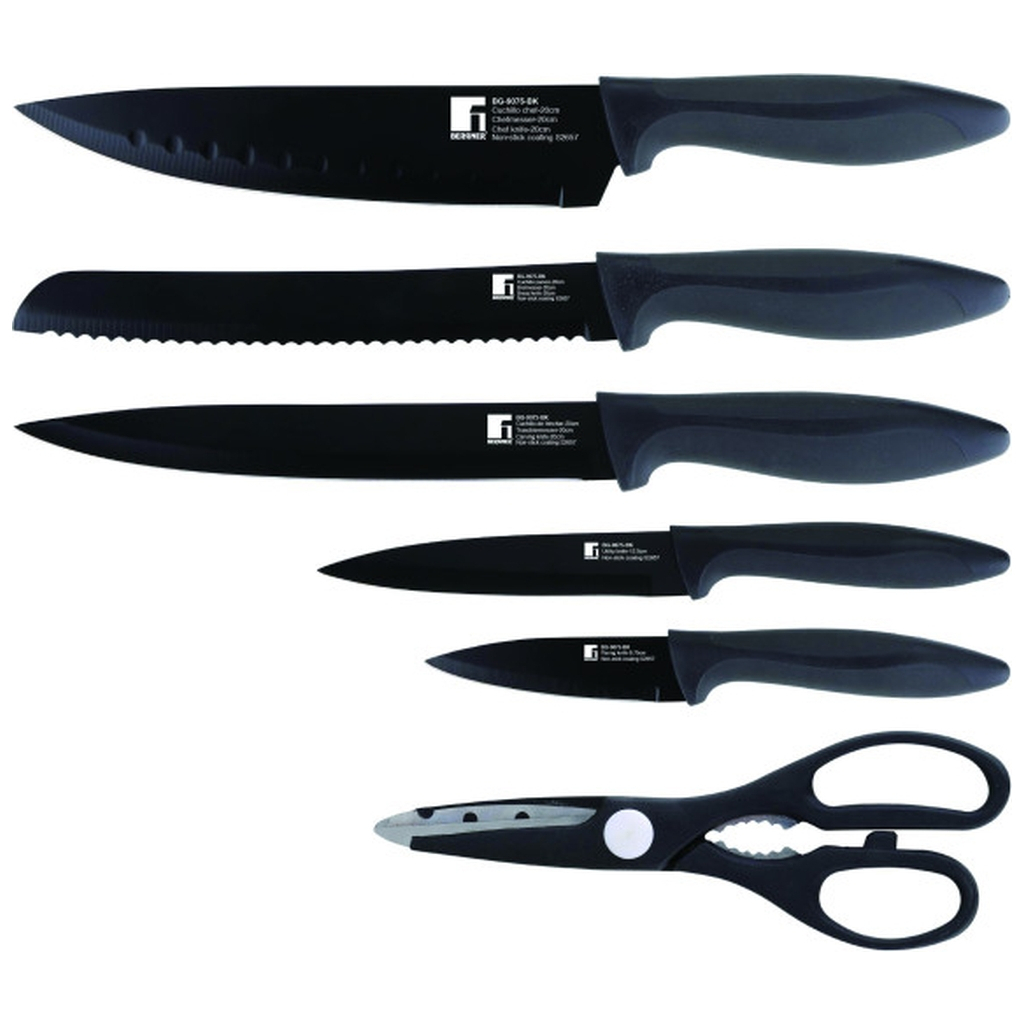 Набір ножів Bergner Osaka, з ножицями, 6 предметів (BG-9075-BK) - зображення 1