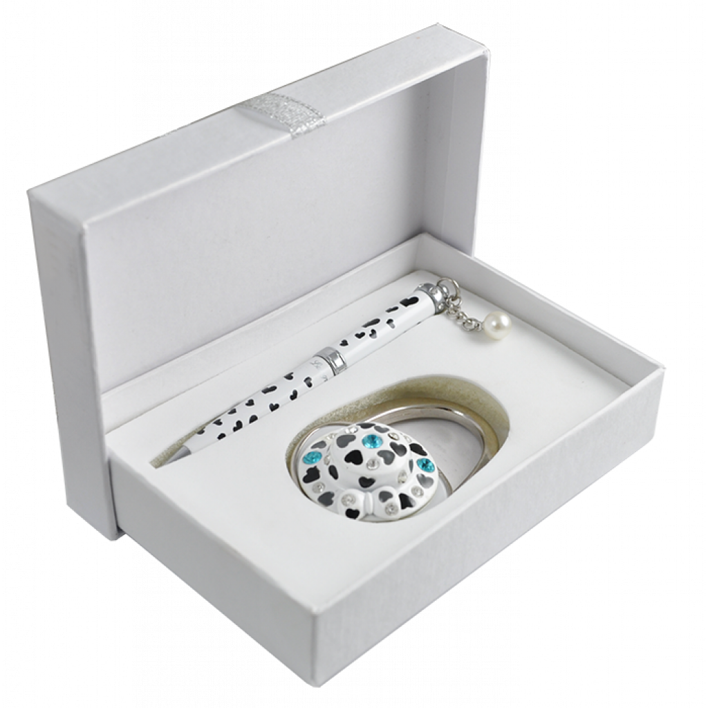 Ручка кулькова Langres набір ручка + гачок для сумки Elegance Білий (LS.122029-12) - зображення 1