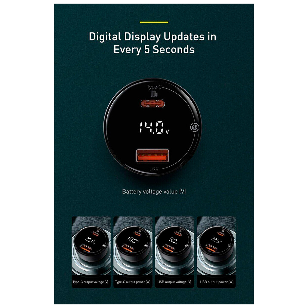 Зарядний пристрій Baseus Superme Digital Display PPS USB-A/Type-C Black (CCZX-01) - зображення 7
